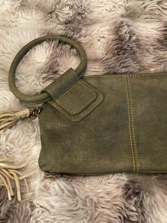 HOBO Handbags - HOBO Olive Suede Ring-Handle Clutch